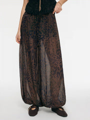 Chiffon Leopard Loose Fit Balloon Pants