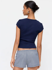 Cotton Scoop Neck Short Sleeve Tee