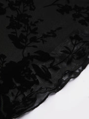 Lace Floral V-neck Long Sleeve Crop Blouse