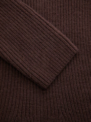 Knit Collar Long Sleeve Ruffle Hem Top