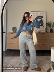 Drawstring Pull-On Wide Leg Sweatpants