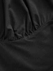 V-neck Ruched Middle Sleeve Bodysuit