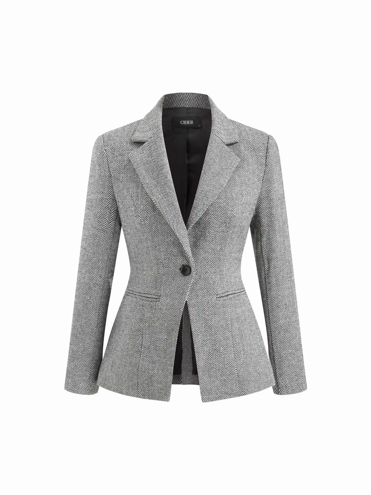 Notched Collar Tie Back Split Button Blazer