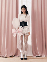 Cotton Boat Neck Broderie Anglaise Layered Mini Dress With Shorts