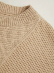 Knit Round Neckline Solid Crop Sweater