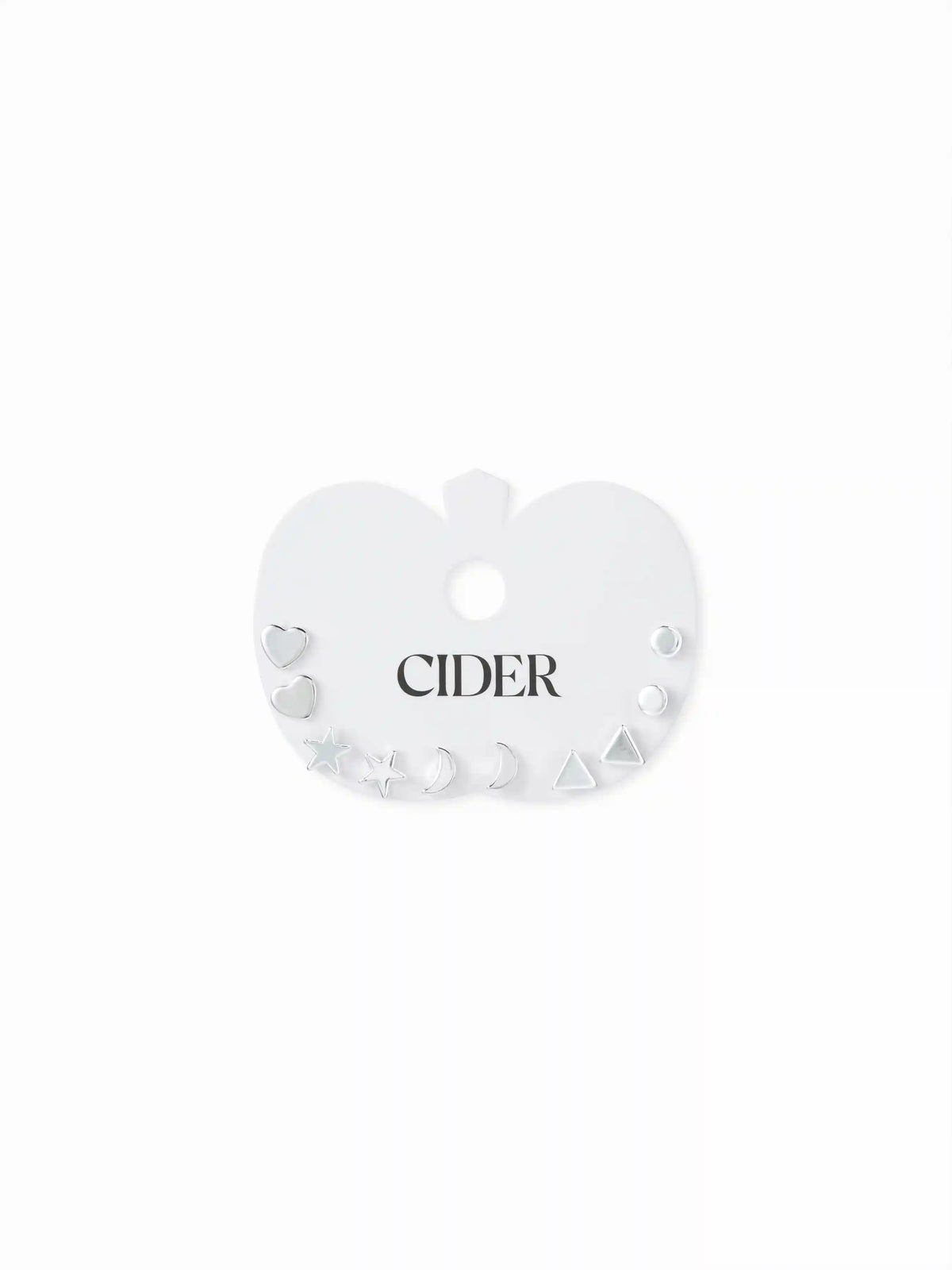 5 PAIRS HEART & MOON & STAR STUD EARRINGS SET