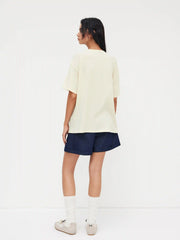 Cotton-blend Cat Oversized Short Sleeve Tee