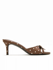 POLKA DOT & BOWKNOT MID HEEL SANDALS