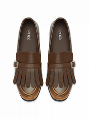FRINGE ROUND TOE LOAFERS