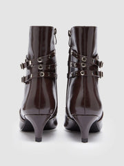 BUCKLE POINTED TOE STILETTO ANKLE BOOTS
