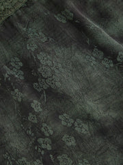 Mid Rise Elastic Waist Floral Lace Trim Tiered Maxi Skirt