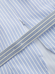 Cotton-blend Boat Neck Stripe Top With Belt