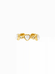 GEMSTONE HEART OPEN RING
