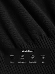 Wool-blend Round Neck Shirred Knitted Midi Dress With Shoulder Pads