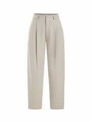 Mid Rise Tapered Trousers With Functional Pockets