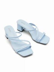 STRAP SQUARE TOE  CHUNKY HEEL SANDALS