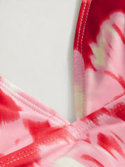 Floral Halter Neck Tie Side High Stretch Bikini Set