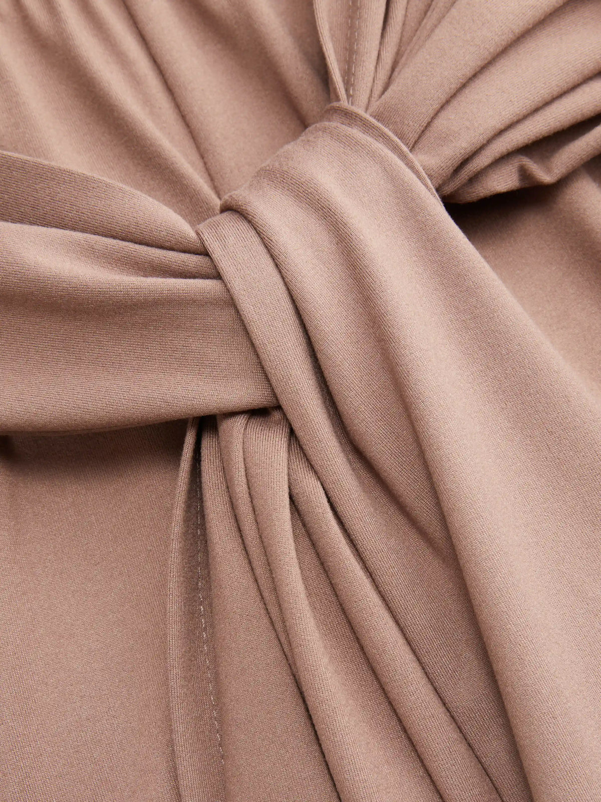 High Neck Tie Waist Draped Wide Leg Jumpsuit