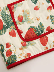 Strawberry Contrasting Binding Collar Button Quilted Oversized Puffer Jacket