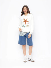 Jersey Sea Life Graphic Drawstring Hoodie