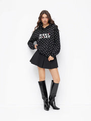 West Coast Hooded Polka Dot Oversized Hoodie