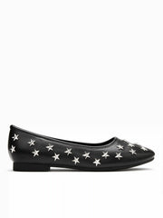SQUARE TOE STAR STUDDED FLATS