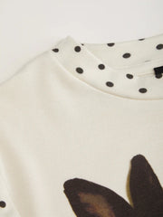 Bunny Graphic Polka Dot Short Sleeve Tee