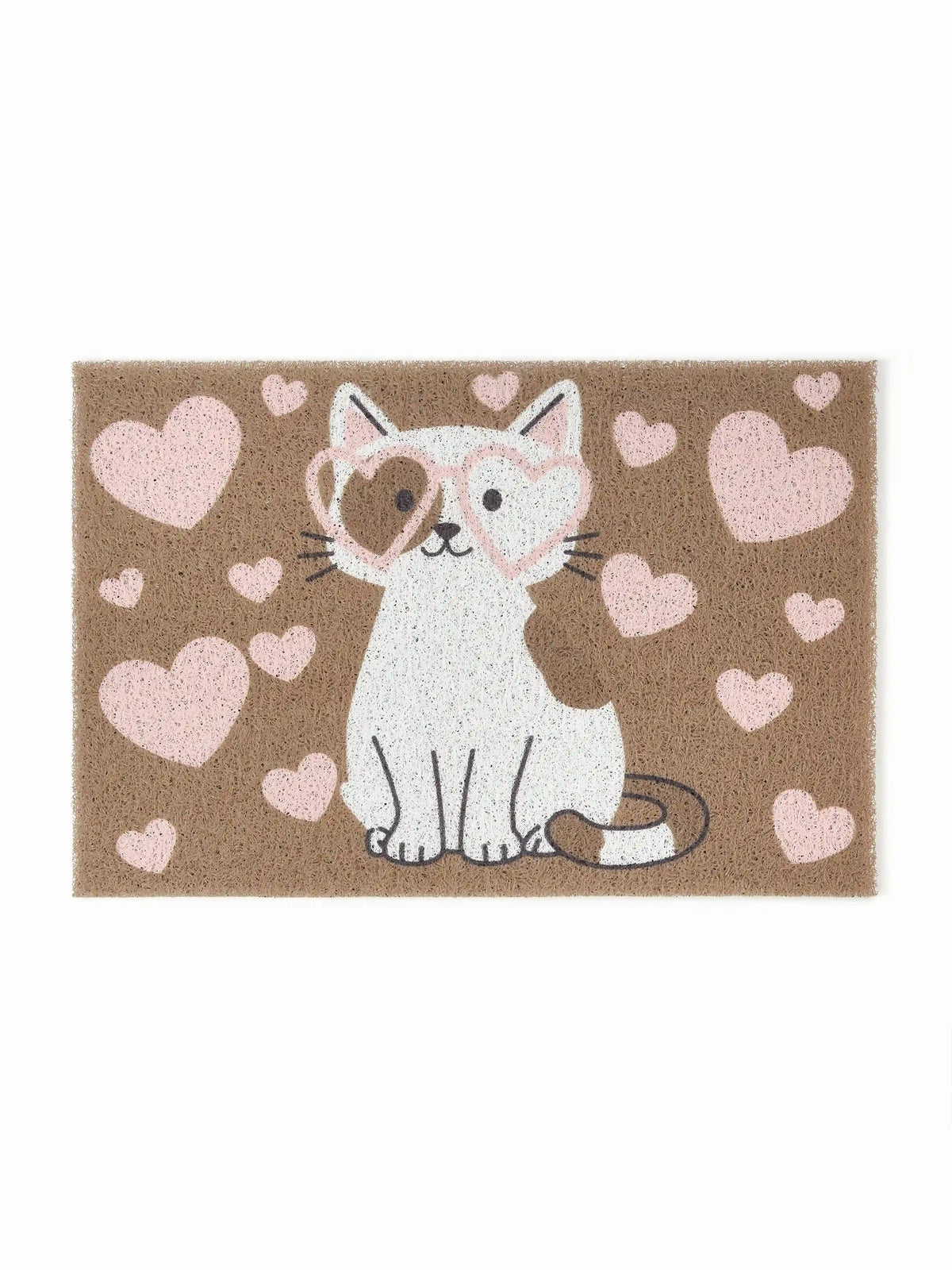 HEART & CAT PATTERN DOOR MAT