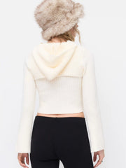 Knit Hooded Tank Top & Long Sleeve Shrug