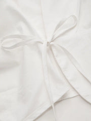Cotton-blend Collar Long Sleeve Wrap Tie Side Shirt