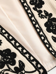 Cotton-blend Cropped V-Neck Floral Vest