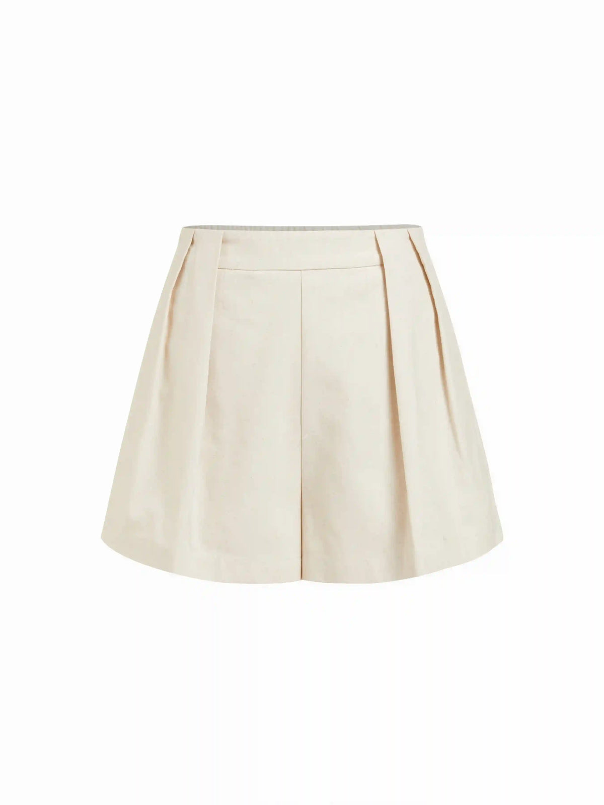Cotton-blend High Rise Pleated Shorts
