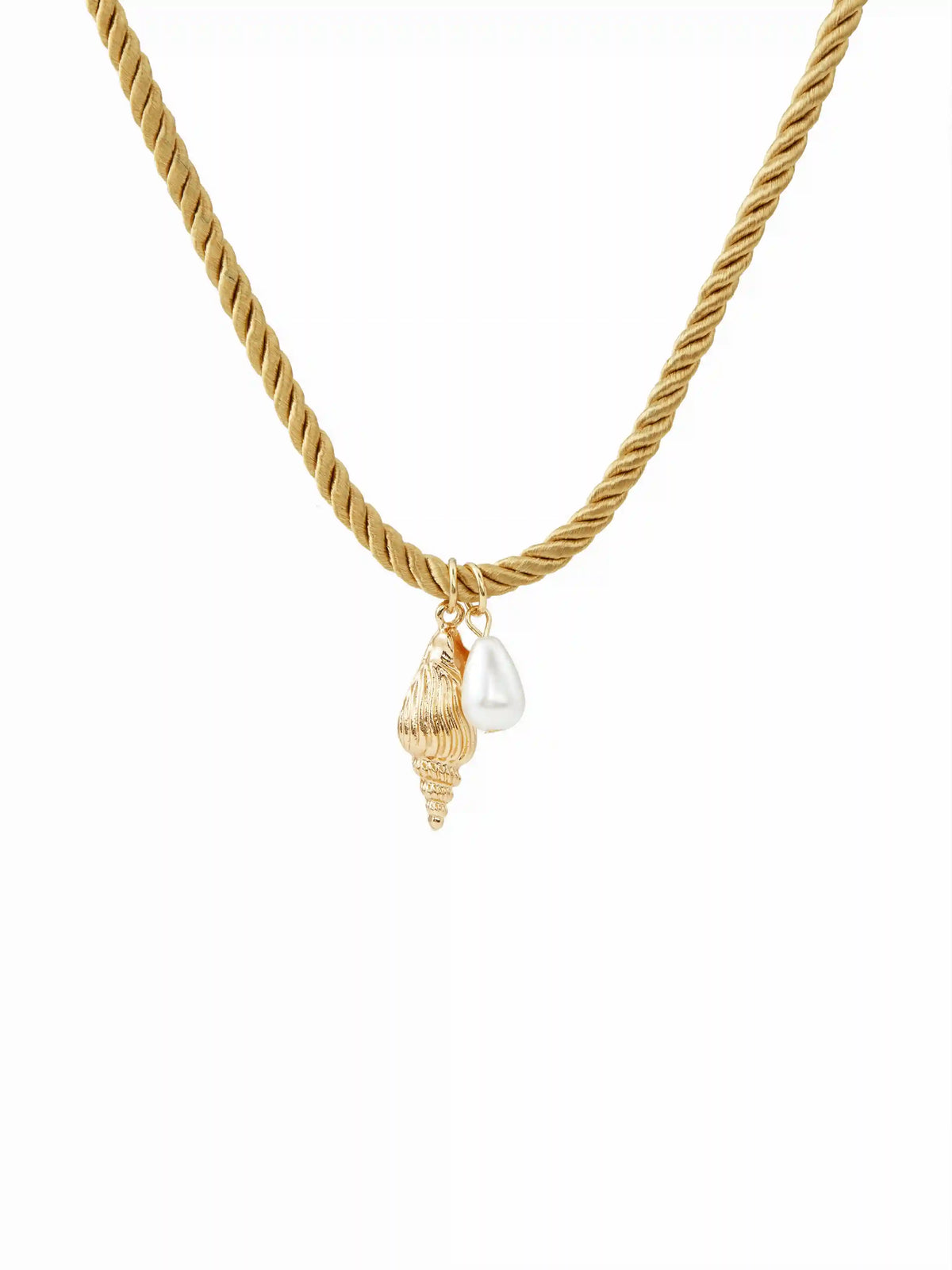SHELL & FAUX PEARL NECKLACE