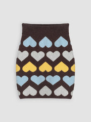 Heart Print Knit Co-ord Skirt