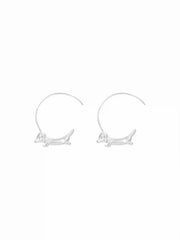 DACHSHUND SHAPED  HOOP EARRINGS