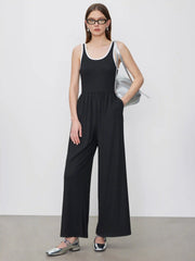 Contrasting Binding Pocket Wide Leg Jumpsuit