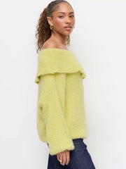Knit Off-shoulder Long Sleeve Top