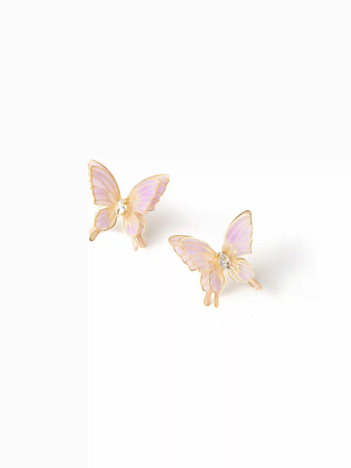 BUTTERFLY & RHINESTONE STUD EARRINGS