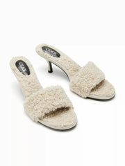 FUZZY HEELED SANDALS