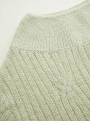 Knit Wool-blend Off-shoulder Long Sleeve Top