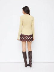 Knit Round Neck Long Sleeve Asymmetrical Cardigan