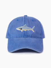 STARFISH & FISH EMBROIDERED DENIM BASEBALL CAP