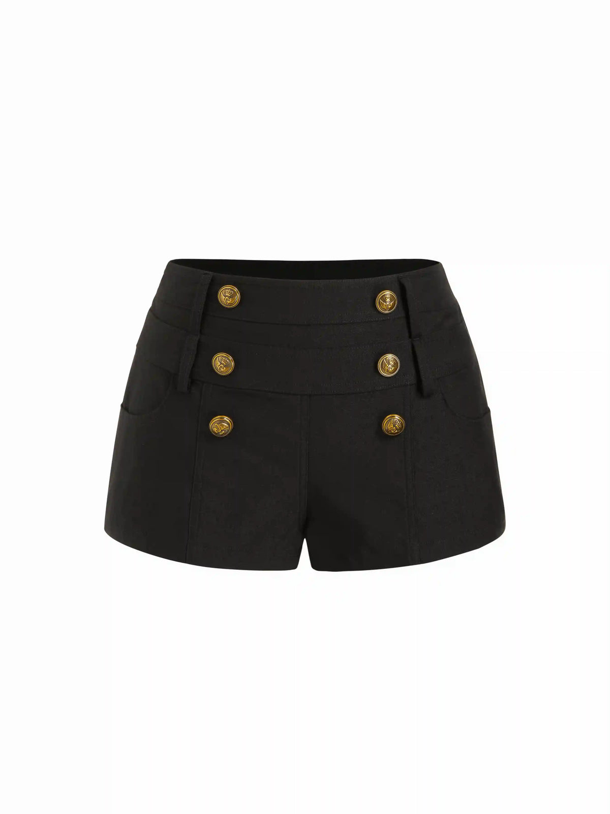 Low Rise Metal Button Sailor Micro Shorts
