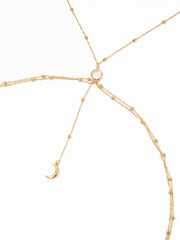 MOON & FAUX PEARL BODY CHAIN