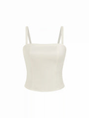 Satin Bowknot Sleeveless Solid Cami Top