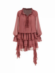 Chiffon Ruffled Short Dress
