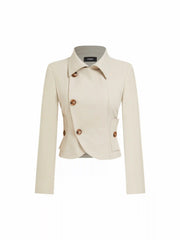 Asymmetrical Hem Cropped Jacket