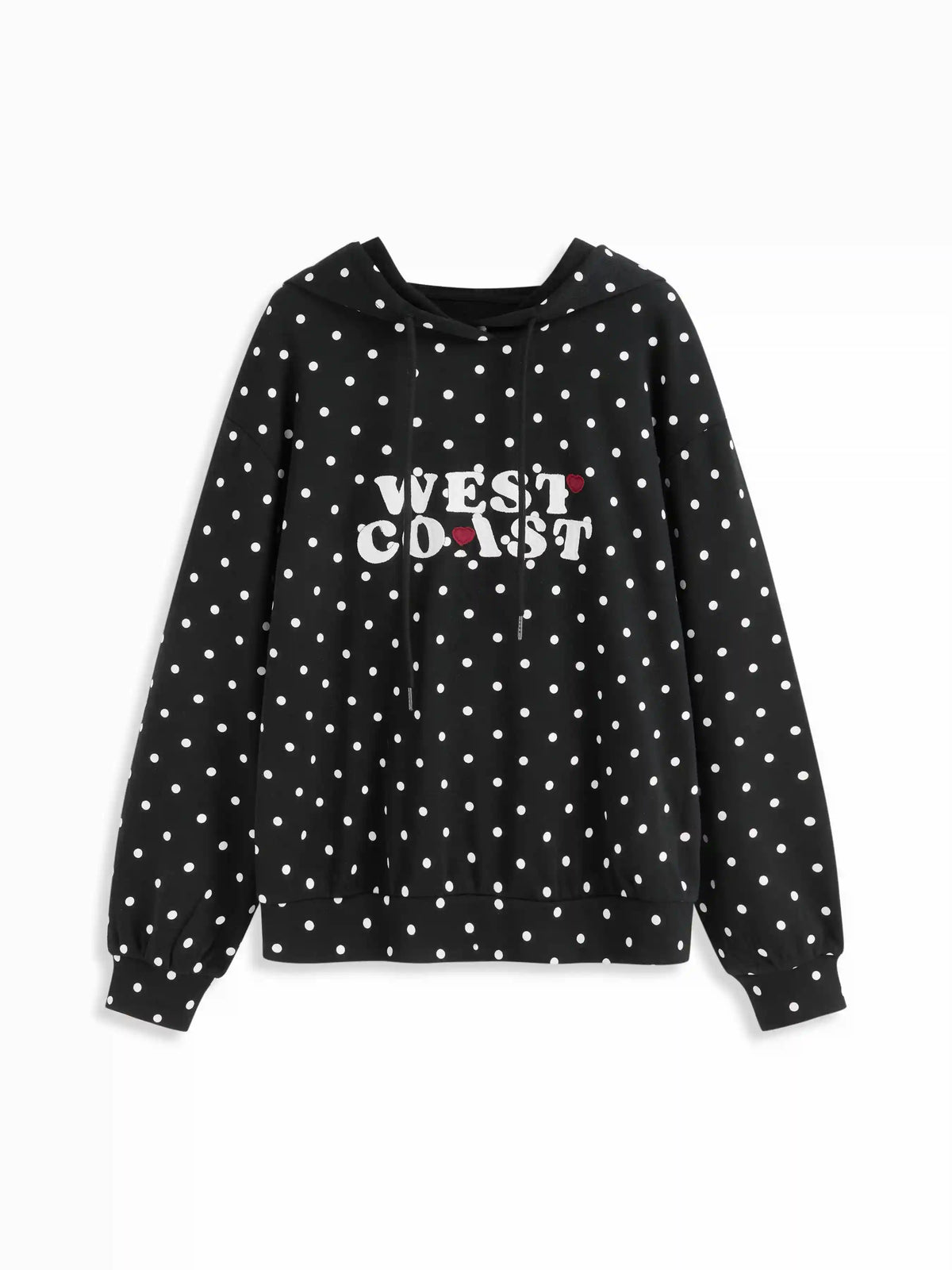 West Coast Hooded Polka Dot Oversized Hoodie