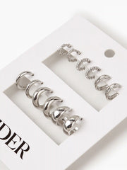 6pairs Geometric Hoop Earrings Set