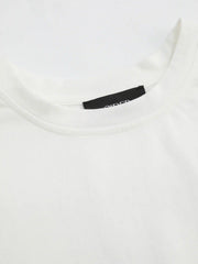Cotton-blend Round Neckline Oversized Crop Top